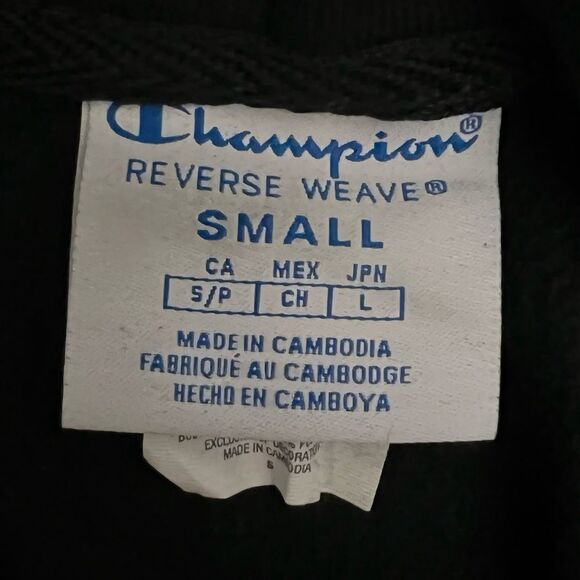 Champion Black Reverse Weave Embroidered Cropped Hoodie Sweatshirt - Picture 8 of 12
